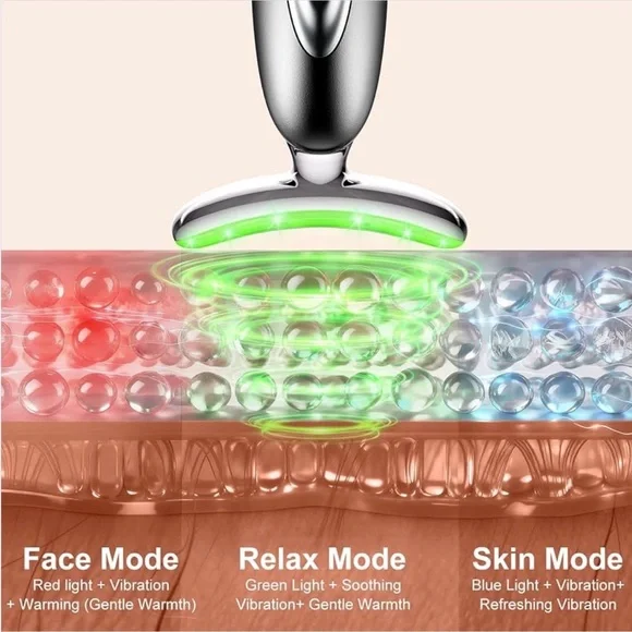 Red Light for Face and Neck, 7-in-1 Face Massager Tool